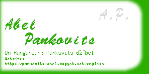 abel pankovits business card